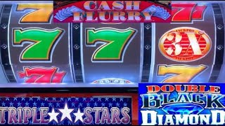 3 Reel Slots! Cash Flurry + Triple Stars Spitfire Free Games + Double Black Diamond Slot Play! screenshot 4