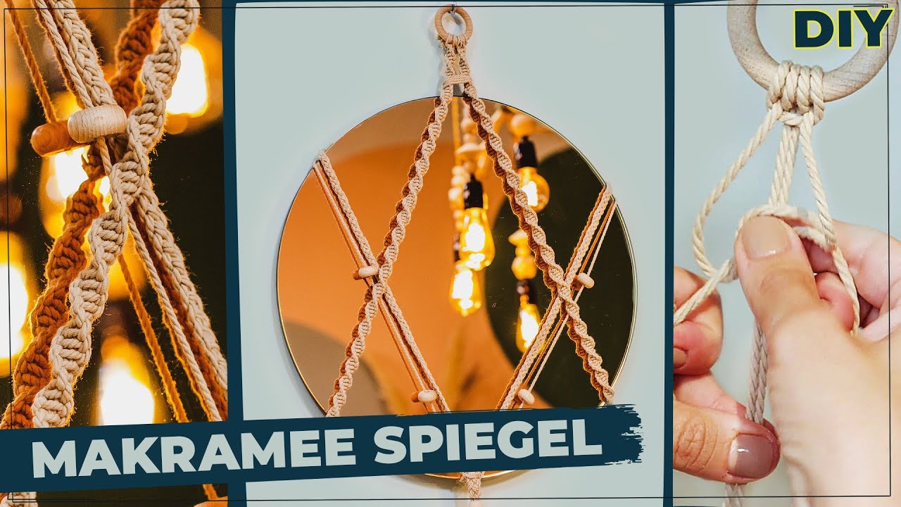 Spiegel-Aufhängung aus Makramee selber machen! DIY Boho-Deko 