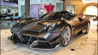 Pagani Huayra Roadster Tempesta & Pagani Roadster Matte Blue  Closer Look Interior at Pagani Miami