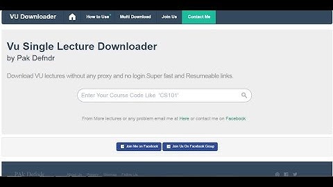 How to download Vu Lectures Superfast Updated