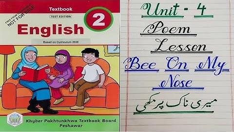 Class 2 Unit 4 Poem Bee on my Nose lesson English Book Kpk primary level new syllabus