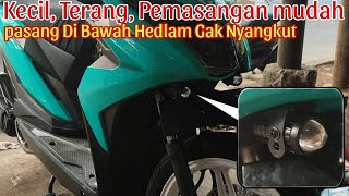 pasang lampu tembak D2 laser di bawah hedlamp honda beat new fi esp