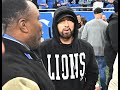 Eminem attends lions game with hailie bizarre mr porter  meets big sean barry sanders megatron