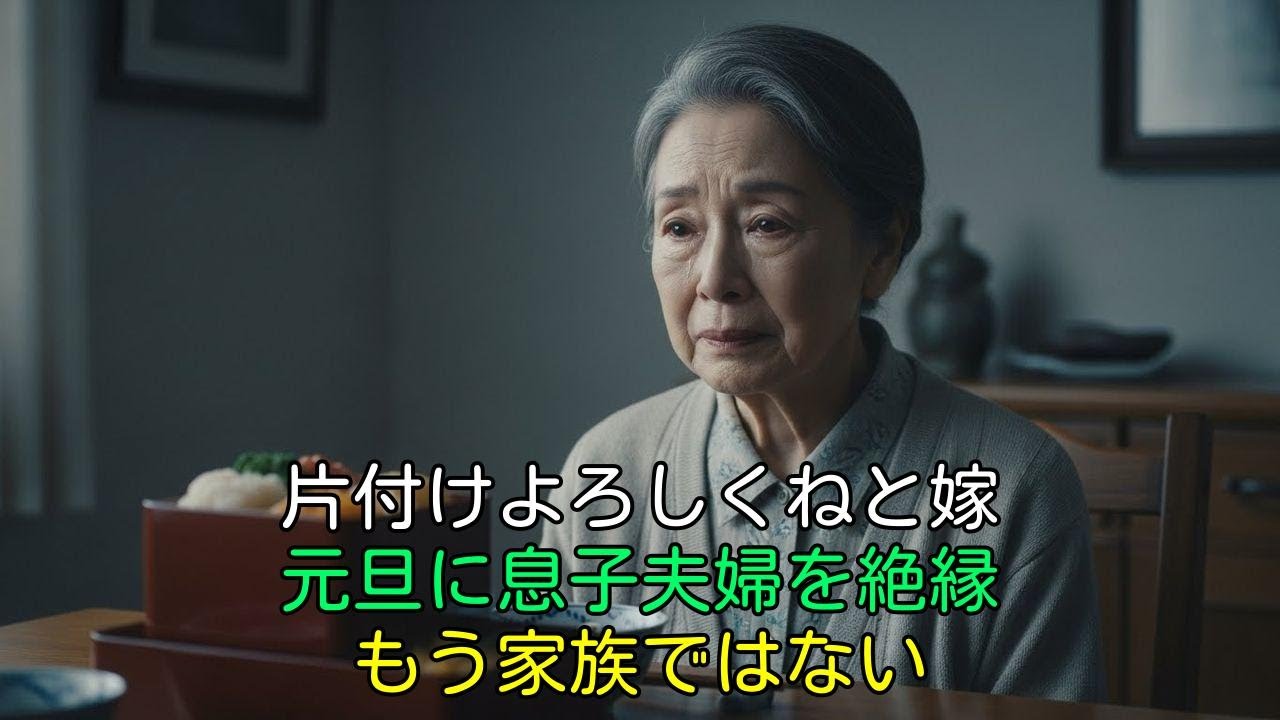 【衝撃】正月におせちだけ食べて帰る息子夫婦「片付けよろしく」→冷えた食卓で決めた絶縁