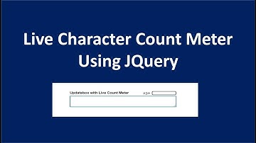 Live Character Count Meter Using JQuery