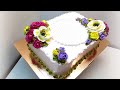 Торт с белыми Анемонами и Розами(крем БЗК). /Cake with white anemones and roses(protein custard).