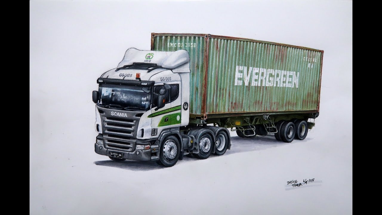 Mewarnai Sketsa  Gambar Truk  Scania Terbaru KataUcap