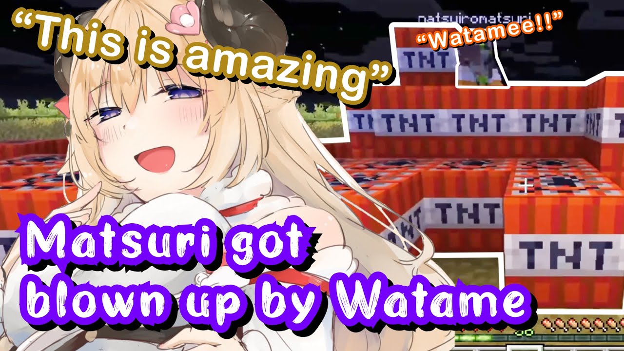 Matsuri Challenges Watame, Got Blown Up In The End【Hololive | Natsuiro Matsuri x Tsunomaki Watame】