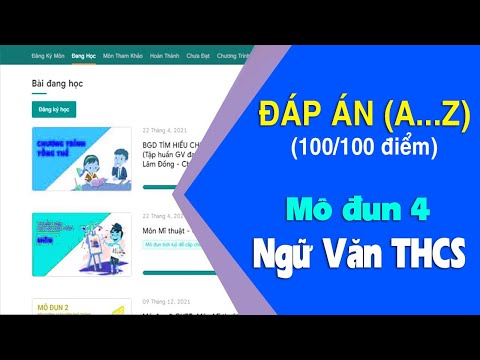 Video Đáp án Mô đun 4 môn Ngữ Văn THCS Trắc nghiệm (100/100... - youtube