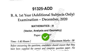 2020 Mdu BA DDE 1st Year Mathematics III Question Papers