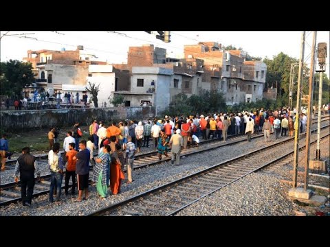 Indians gather at train crash site in Amritsar