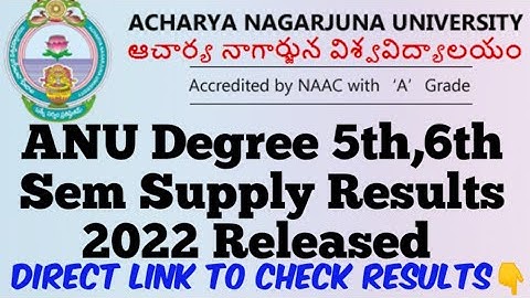 ANU Degree 5th,6th Sem Supply Results 2022 Released//ANU Degree Results 2022 Latest update