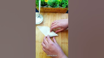 How to make perfect mini samosas from spring roll sheets 🙌 | Samosa folding tutorial/technique