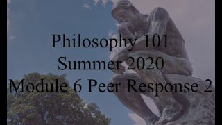 LTCC Philosophy 101 Module 6 Peer Response #2 Net Worth