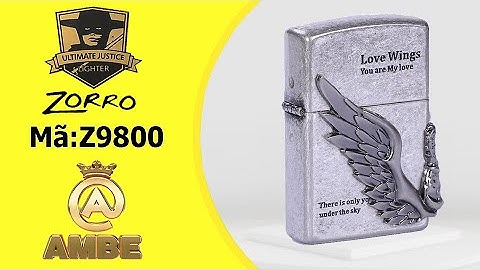 Bật lửa xăng đá Đầu lâu đội vương miện | Bật lửa đôi cánh Zorro Z9800 | Ambe