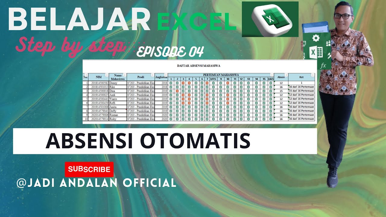 Belajar Excel dari Nol episode 04 | ABSENSI OTOMATIS - YouTube