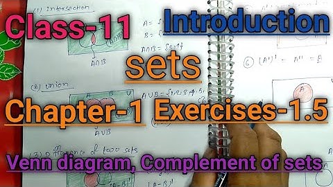 Class-11 Math Sets Chapter-1 Exercise-1.5 Introduction|Cbse Ncert Math Class11 Ch-1 Ex-1.5 Basics