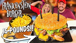 15lb Viral "Frankenstein" Monster Burger Challenge w/ Katina!! screenshot 5