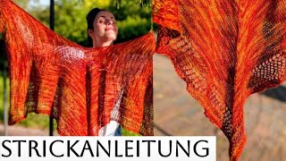 Strickanleitung | Tuch MIA | Zackentuch mit 5 Spitzen | Pentagon-Tuch  |  EINFACHES TUCH
