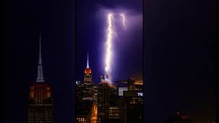 Lighting strikes on city #rain #thunderstorm #thunder #lightning #rainsounds #aiart