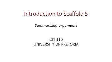 LST 110 - Scaffold 5 -  Summary video 1