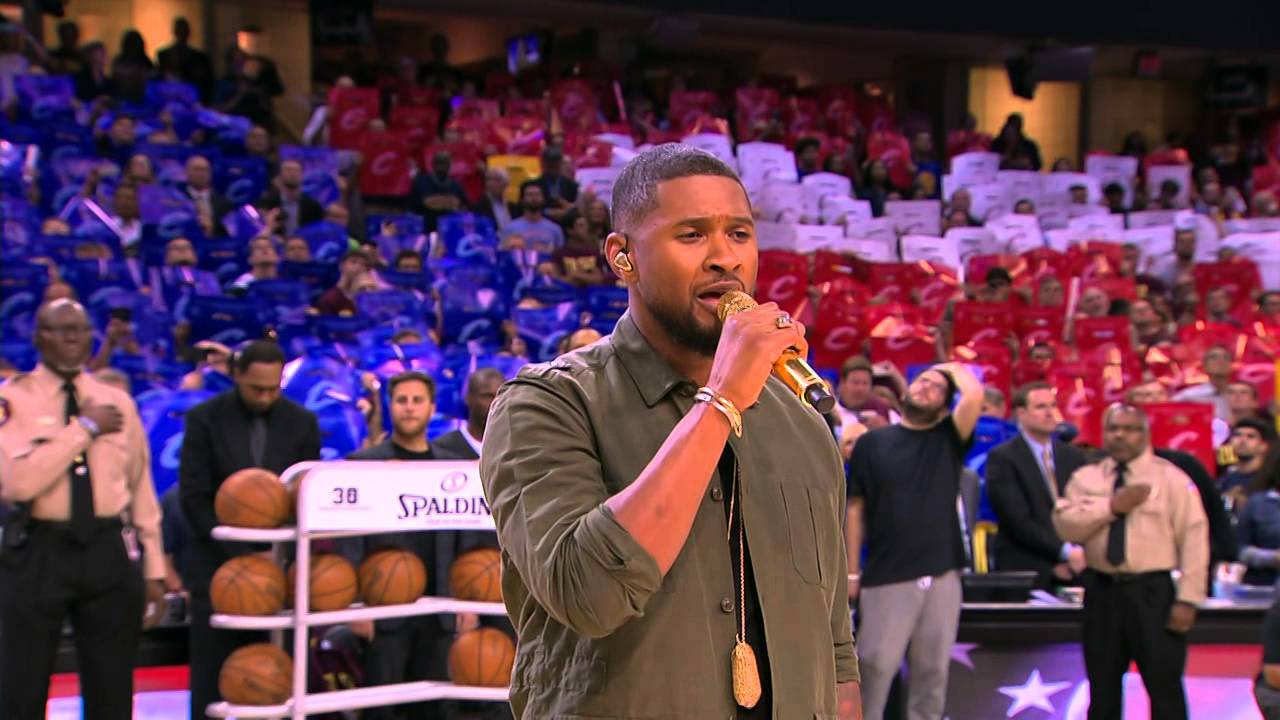 NE-YO Performing During Halftime of Hawks & Nets Game