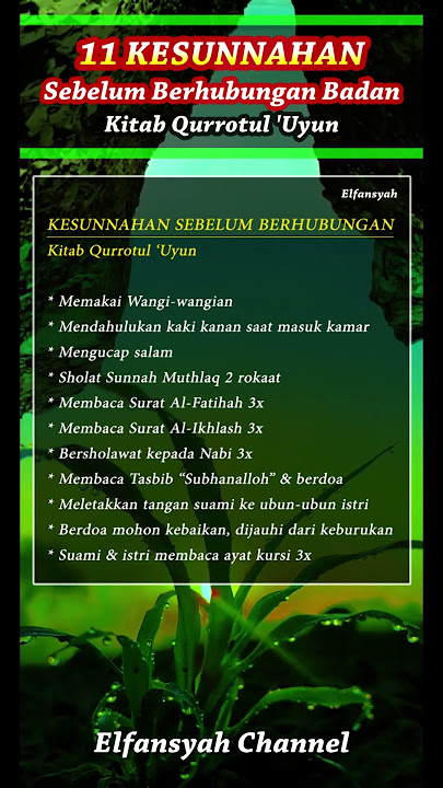 11 KESUNNAHAN SUAMI ISTRI SEBELUM BERHUBUNGAN KITAB QURROTUL 'UYUN #storyislami #shortislami