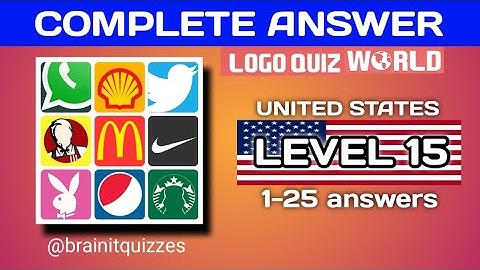 logo quiz world, United States. Level 15 answers #logoquiz @brainitquiz