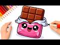 HOW TO DRAW A CUTE KAWAII CHOCOLATE ????