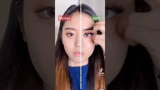 Korean makeup vs ABG makeup look by @jooshica Tiktok | Tiktok Obsession #tiktok #makeup