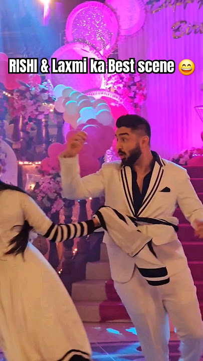 Rishi & Laxmi ka best funny dance  😂 #behindthescene #rishmiforever #bhagyalakshmi #youtubeshorts #