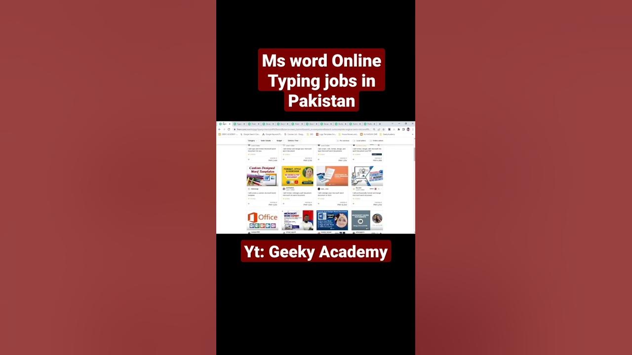 Ms word online typing jobs in pakistan ms word typing jobs in 