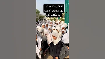 افغان ماشومان دی شمشتو کیمپ په مکتب کی افغانستان مهاجرين مهاجر 
