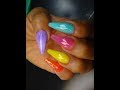 uñas con acrilicos de colores