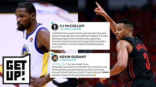 CJ McCollum calls Kevin Durant's Warriors decision 'soft' | Get Up! | ESPN screenshot 1