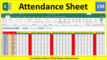How to Maintain Attendance Sheet in MS excel in Hindi | Attendance Sheet In Excel