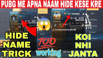 HOW TO HIDE NAME IN PUBG MOBILE LITE | PUBG MOBILE LITE ME NAME HIDE KAISE KARE || RX GAMER NOB
