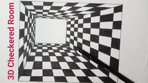 How to draw 3D checkered Room with One point perspective | Easy step by step tutorial for beginners.