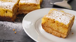 Lemon Dessert Squares with a melt-in-your-mouth shortbread crust. A sunshine-filled treat!