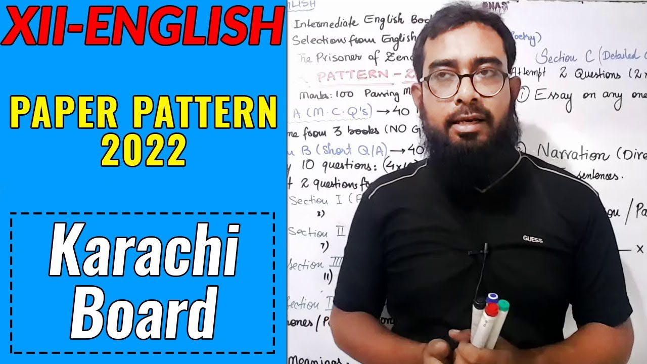 XIIEnglish Paper Pattern 2022 (Karachi Board) YouTube