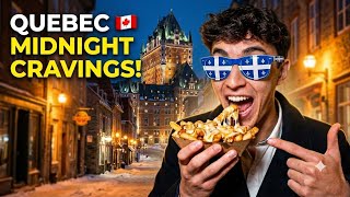 I Explored Quebec City at Midnight Looking for Food 🇨🇦 | First Travel Vlog