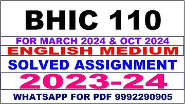 bhic 110 solved assignment 2023-24 | bhic 110 solved assignment in english 2024 | bhic 110 2024