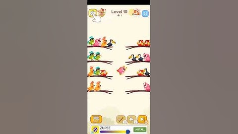 Bird sort color puzzle level 10