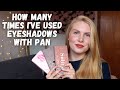 How Many Times I've Used Eyeshadow with Pan