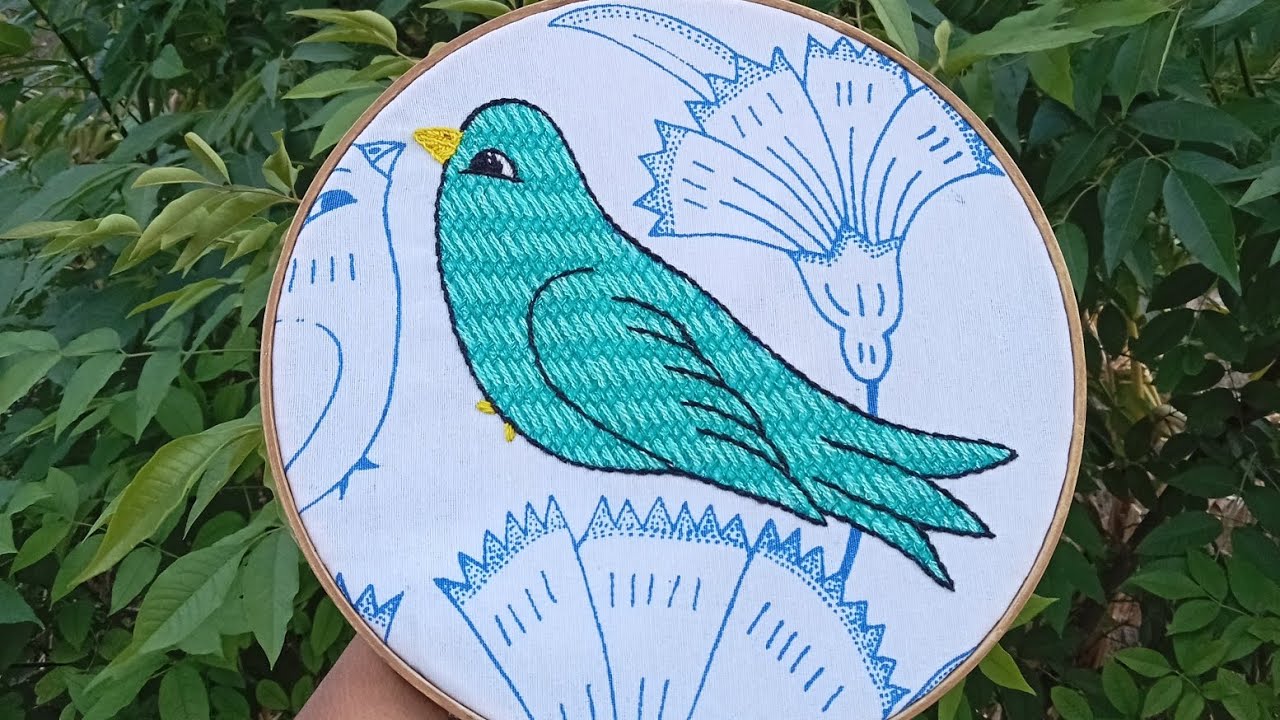 como rellenar un pajaro🐦#3con una Puntada ideal para cualquier diseño entre hojas,flores, frutas,etc