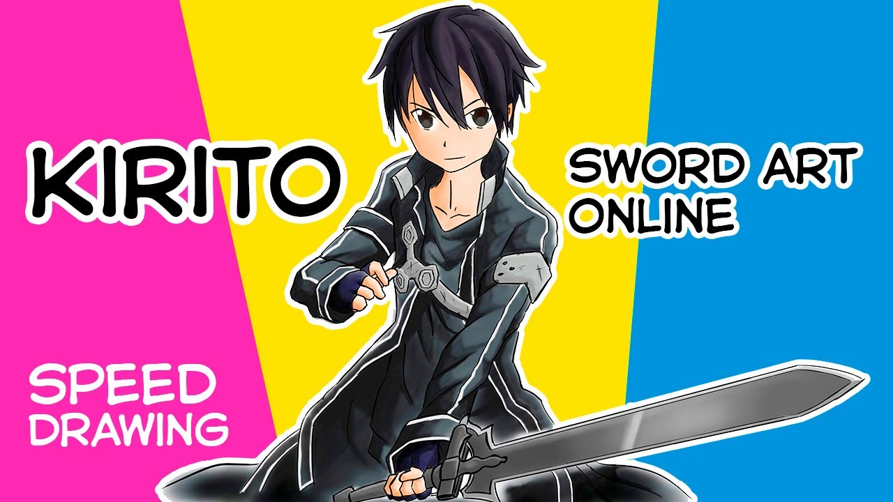 SWORD ART ONLINE MAIN CHARACTER DRAWING, KIRUTU STEP BY STEP DRAWING