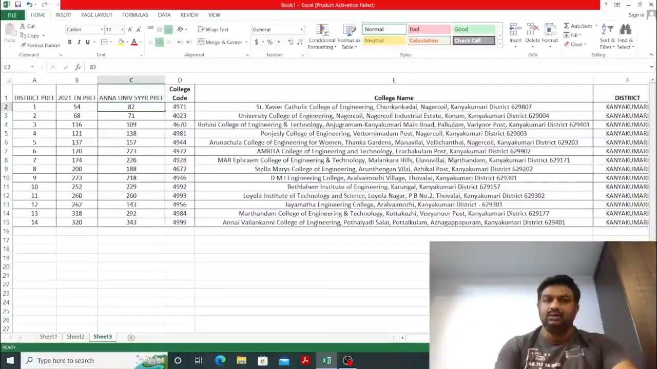 Top Engineering Colleges in Kanyakumari District based on Last year