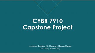 KSU CYBR7910 - Group 2 Presentation