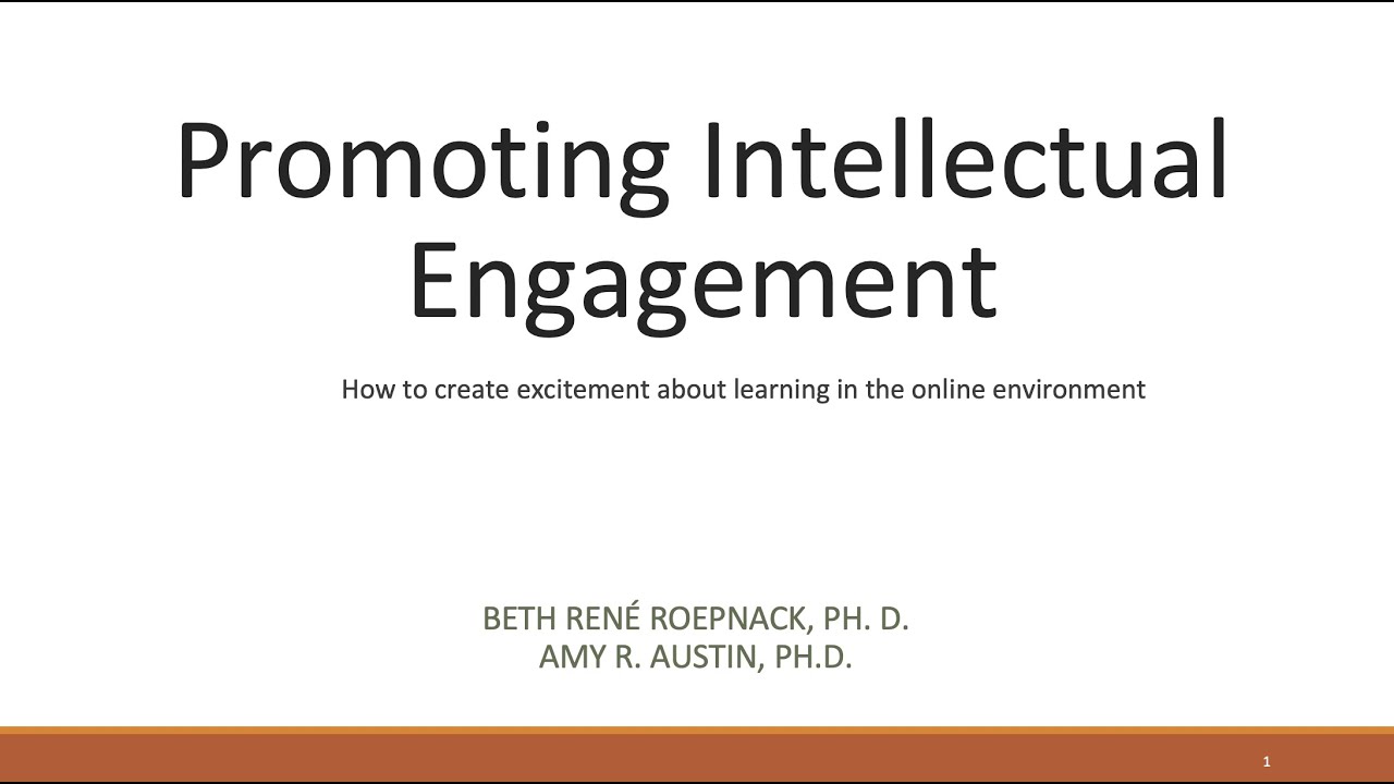 Promoting Intellectual Engagement - YouTube