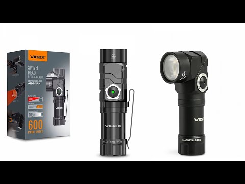 Портативний світлодіодний ліхтарик VIDEX VLF-A244RH 600Lm 5000K, видео 1